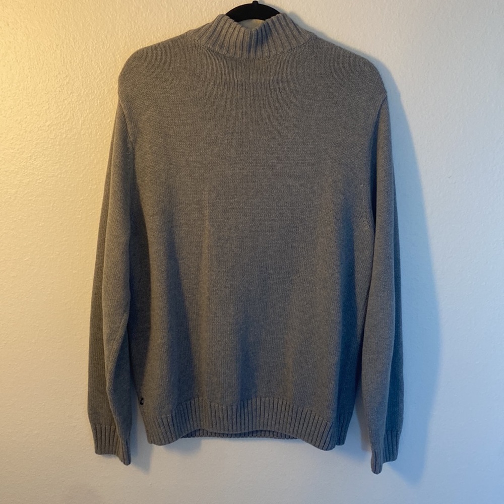 Gray And Red Patterned Quarter Zip Pullover - image 2